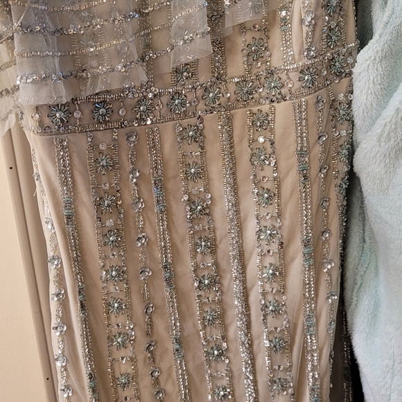 Aiden Mattox Size 4 sage green Beaded Midi Dress - Picture 3 of 5